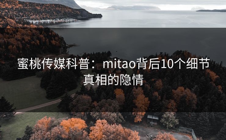 蜜桃传媒科普：mitao背后10个细节真相的隐情