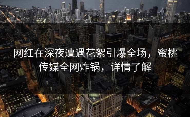 网红在深夜遭遇花絮引爆全场,蜜桃传媒全网炸锅,详情了解 网红在深夜遭遇花絮引爆全场,蜜桃传媒全网炸锅,详情了解