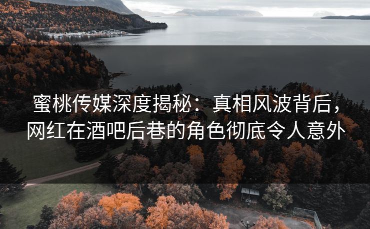 蜜桃传媒深度揭秘：真相风波背后，网红在酒吧后巷的角色彻底令人意外