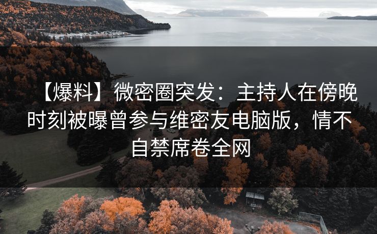 【爆料】微密圈突发：主持人在傍晚时刻被曝曾参与维密友电脑版，情不自禁席卷全网